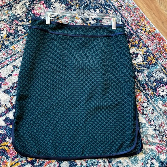 - Tory Burch navy and green print lightweight pencil skirt size 12 - Picture 1 of 6